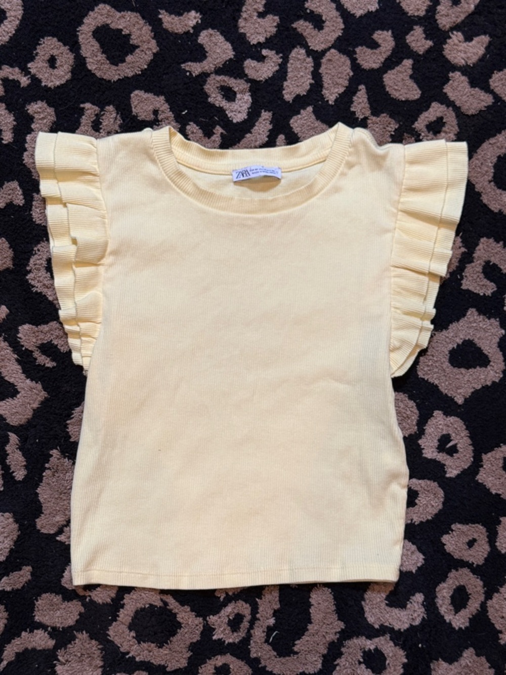 Zara Butter Yellow Ruffle Sleeve Tank Top